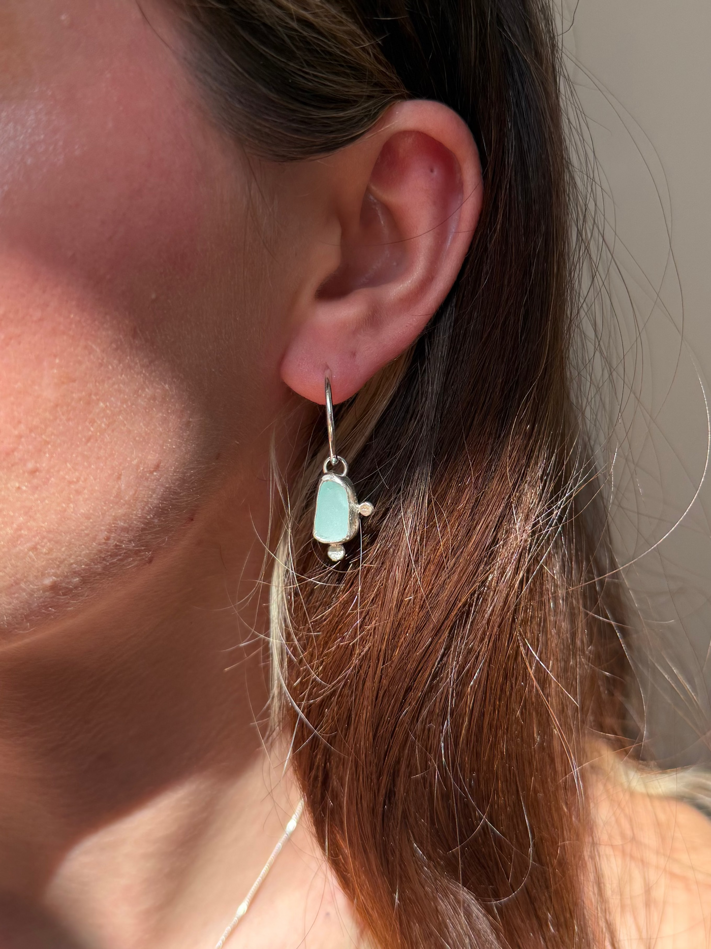 dual toned seaglass hoops no.1