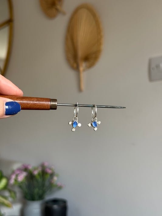 blue seaglass hoops no.2