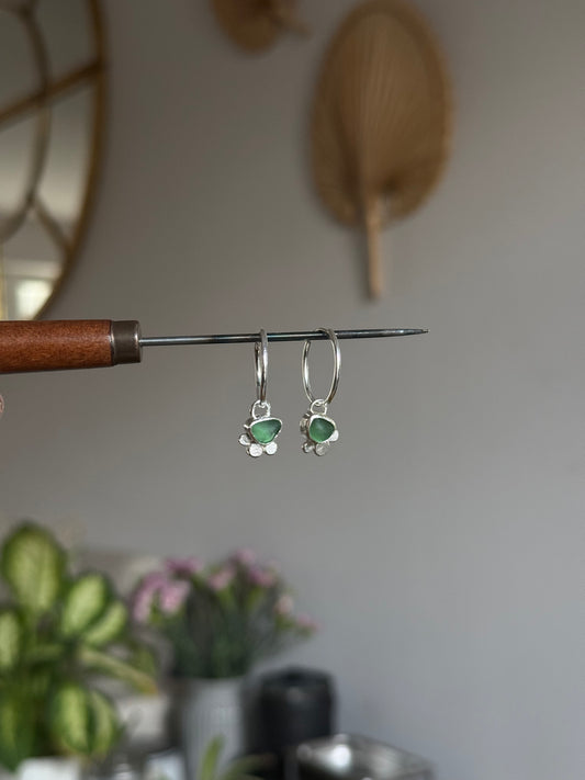green seaglass hoops no.2