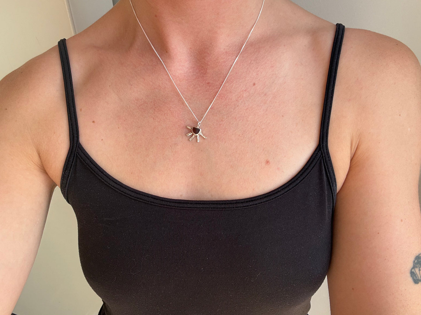 sunrise sea glass necklace