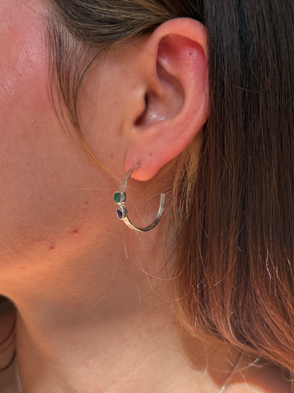 dual toned seaglass hoops no.2
