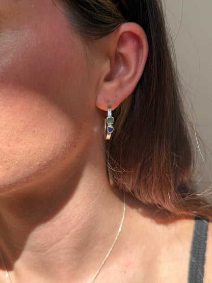 dual toned seaglass hoops no.2