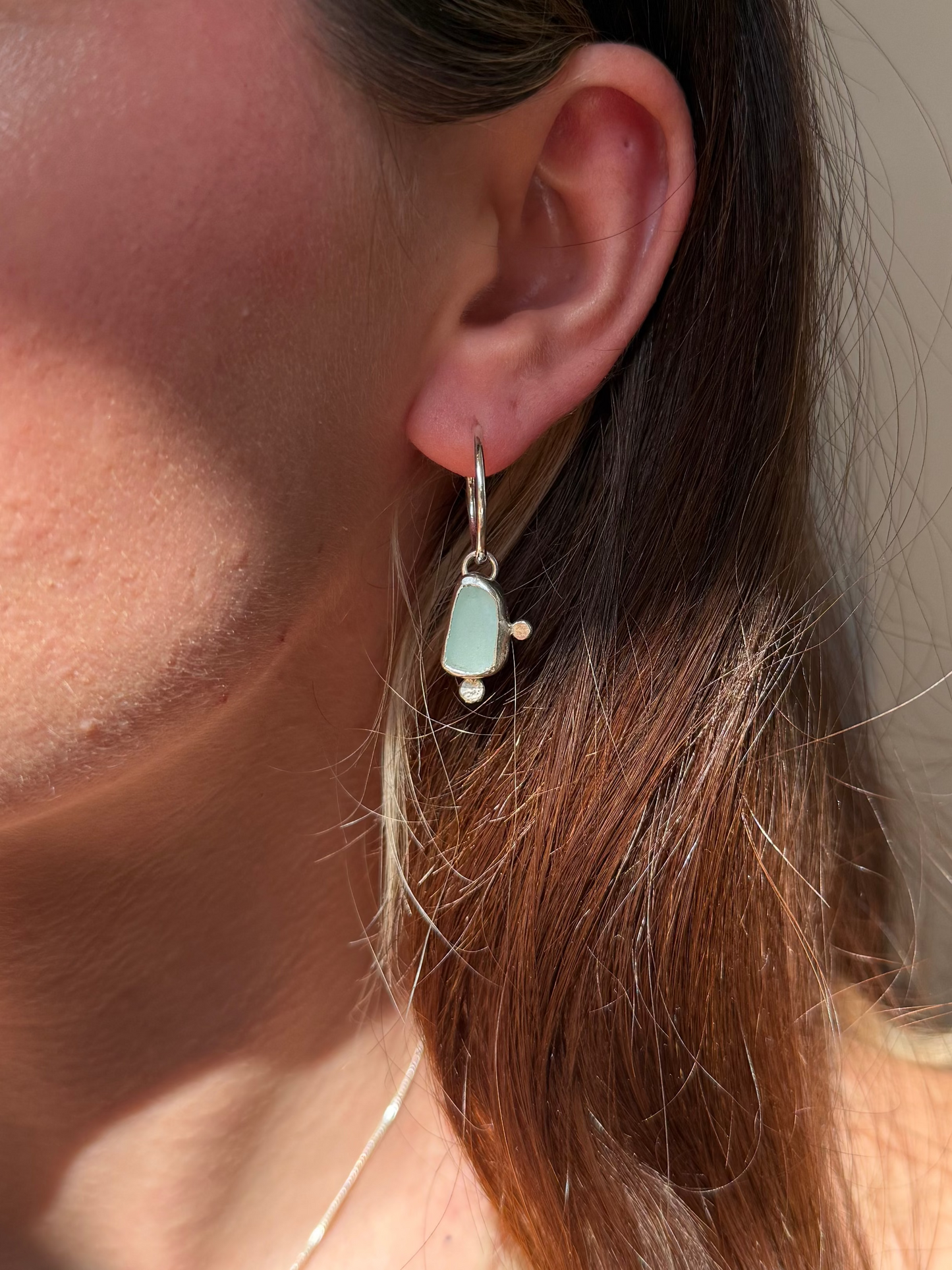 dual toned seaglass hoops no.1