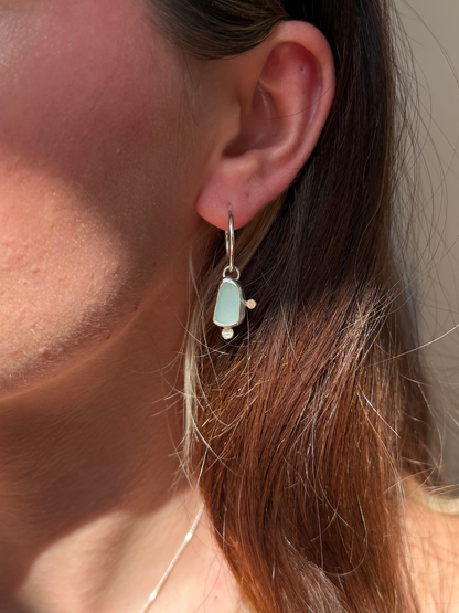 dual toned seaglass hoops no.1