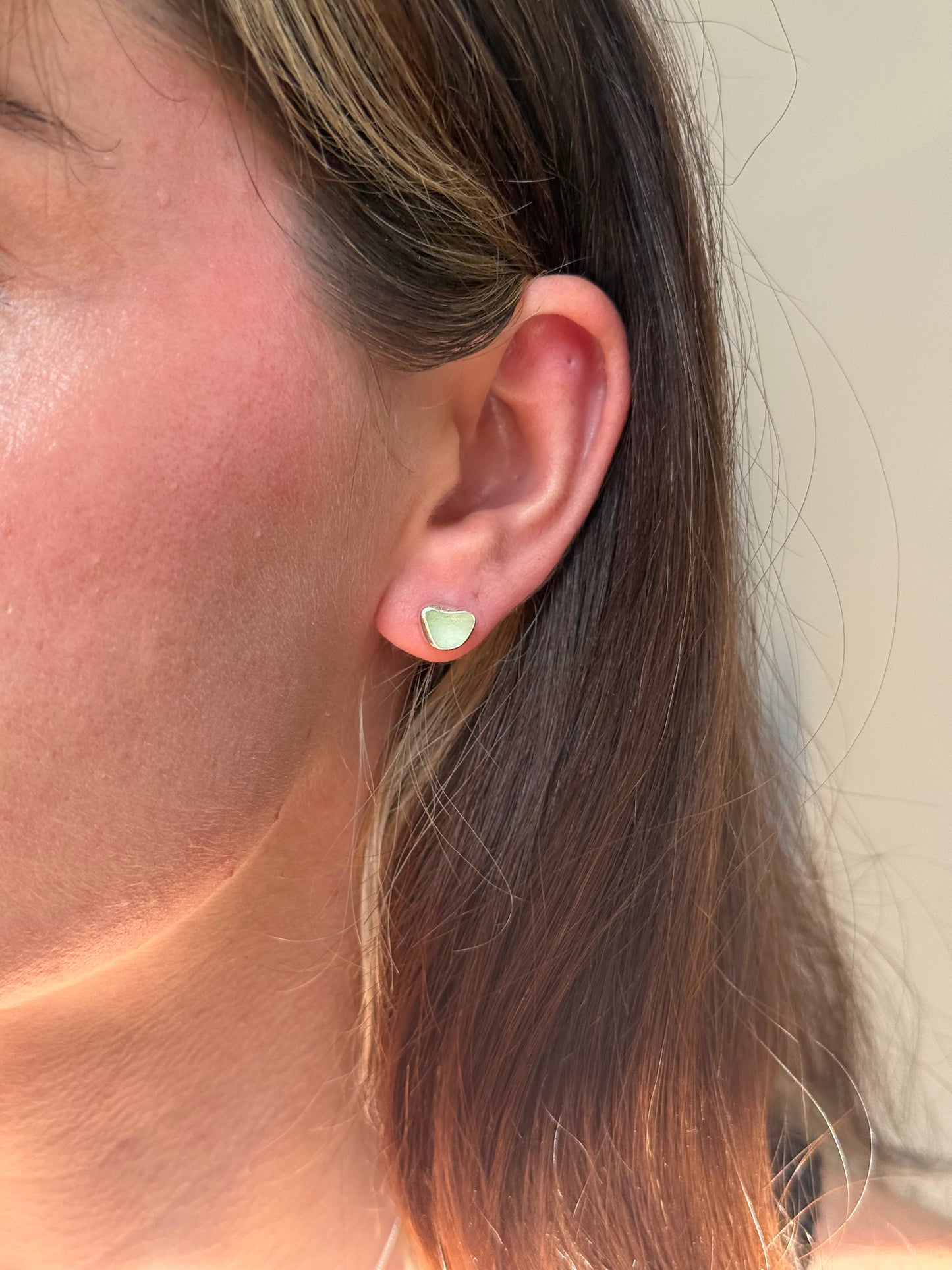 dual toned seaglass studs no.1