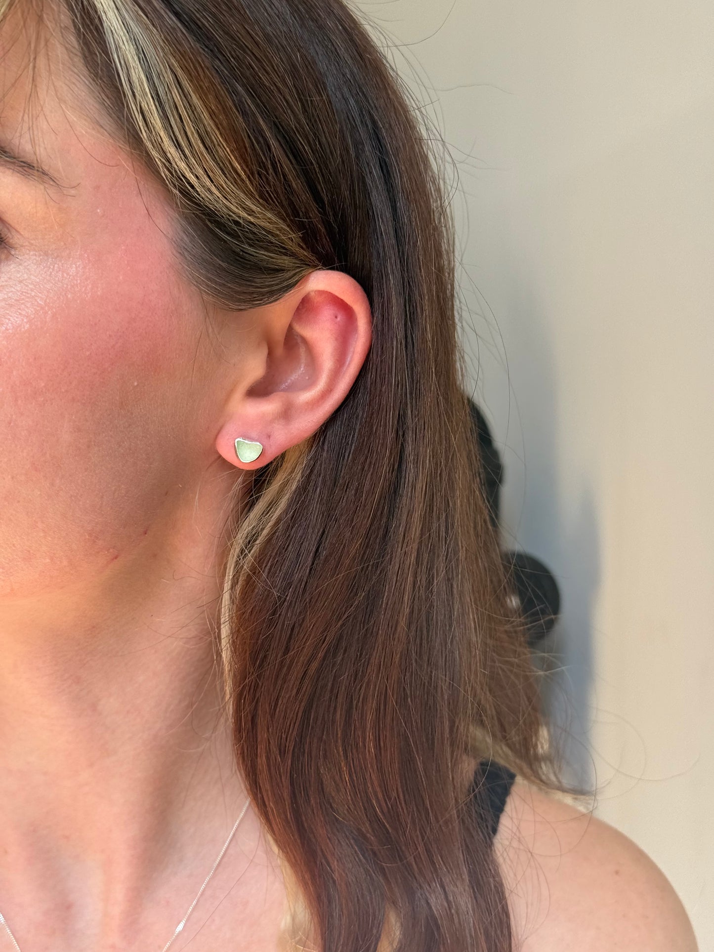 dual toned seaglass studs no.1