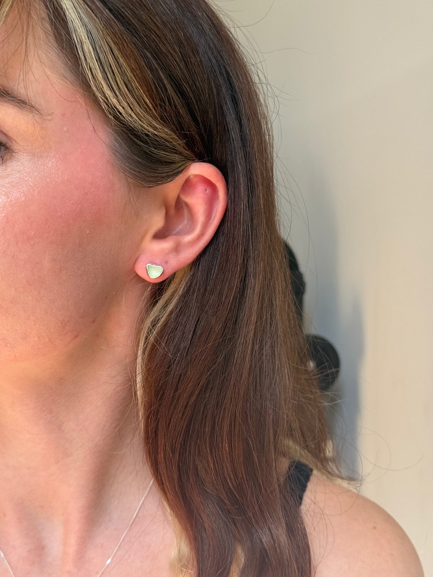 dual toned seaglass studs no.1