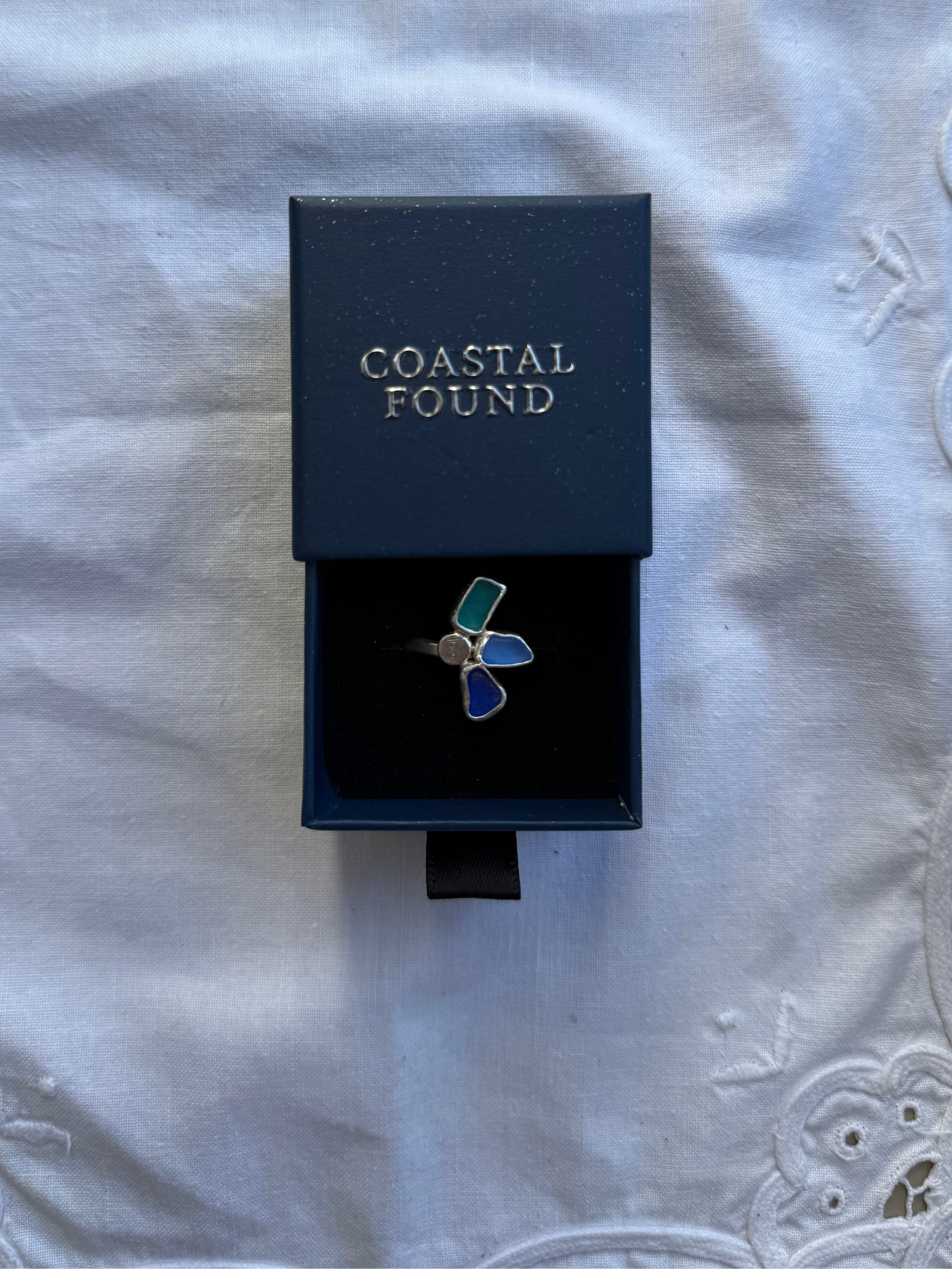 trio seaglass ring
