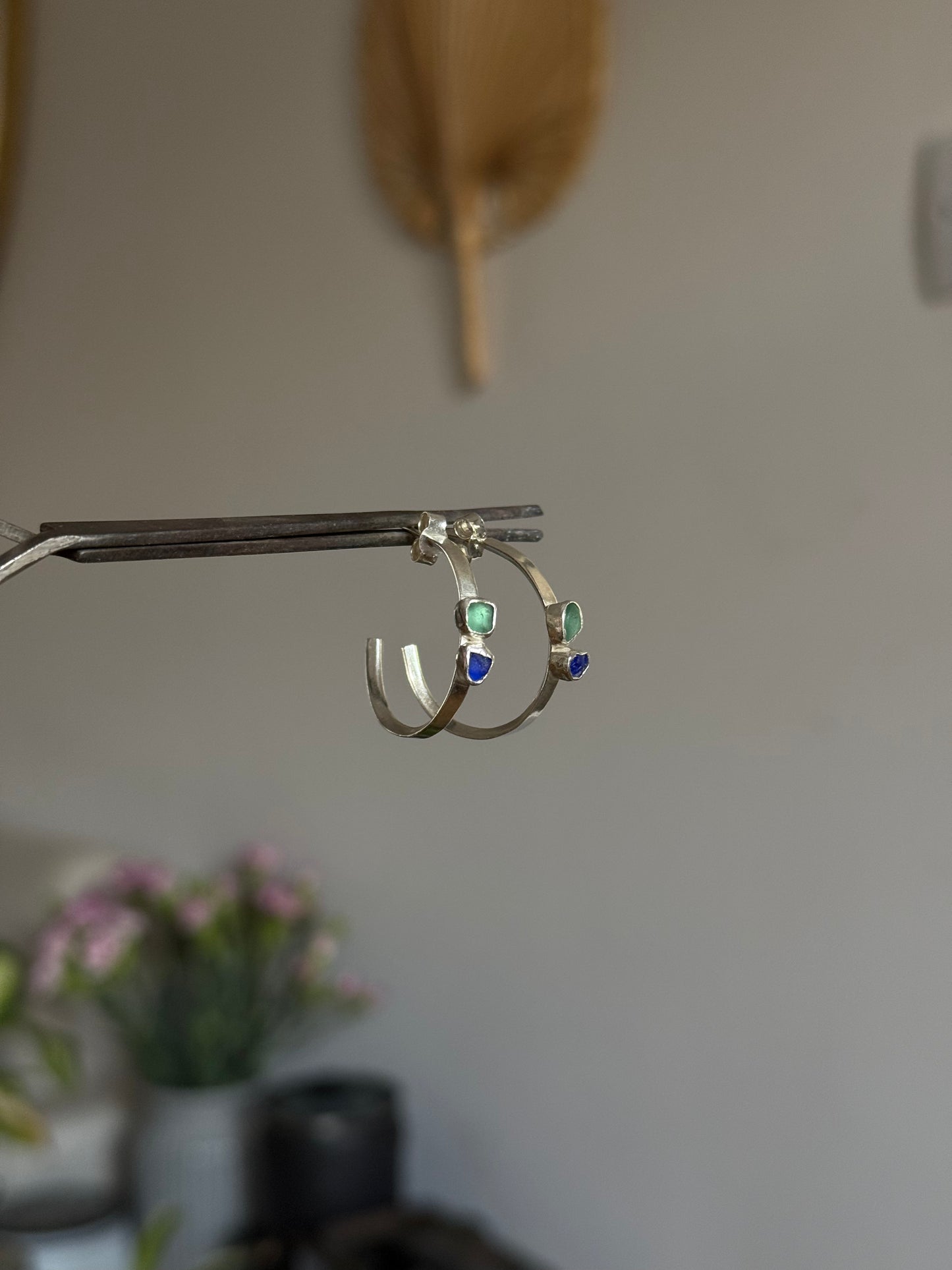 dual toned seaglass hoops no.2