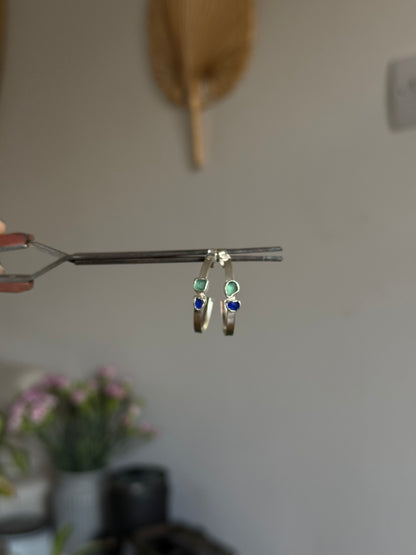 dual toned seaglass hoops no.2
