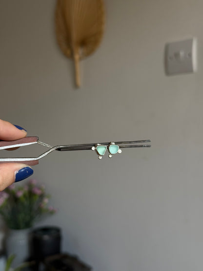 dual toned seaglass studs no.2