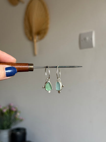 dual toned seaglass hoops no.1