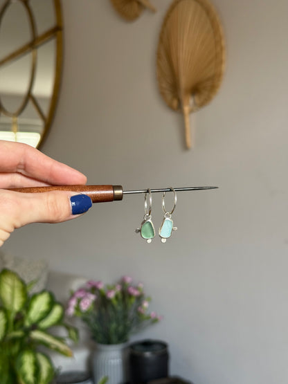 dual toned seaglass hoops no.1