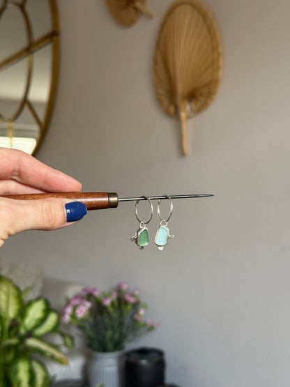 dual toned seaglass hoops no.1