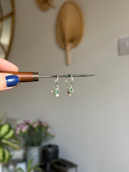 green seaglass hoops no.3