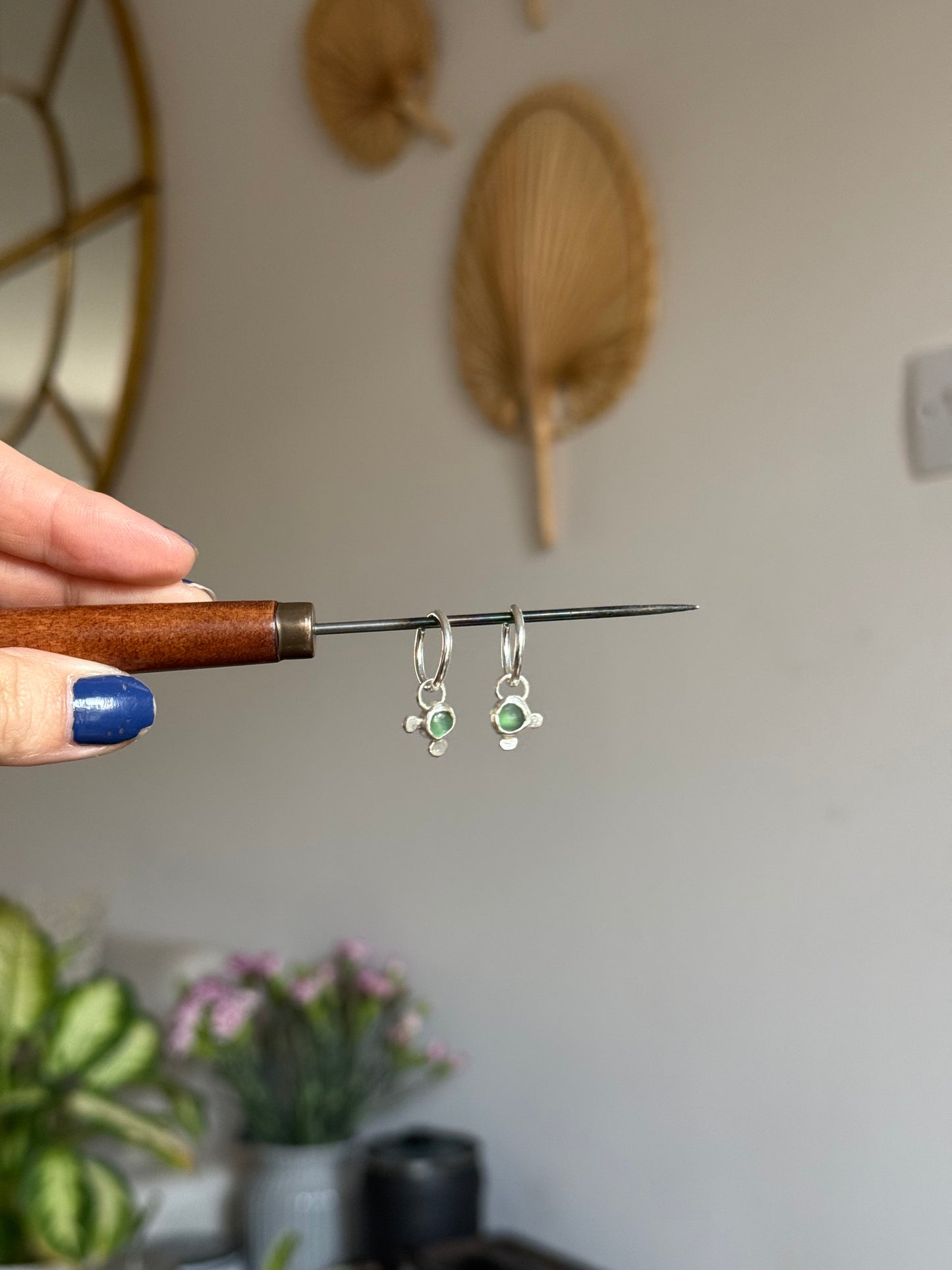 green seaglass hoops no.3