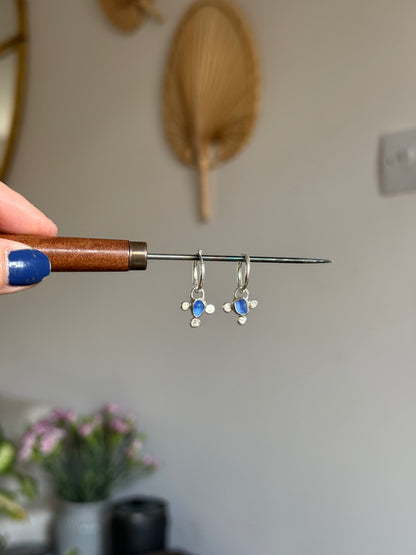 blue seaglass hoops no.2