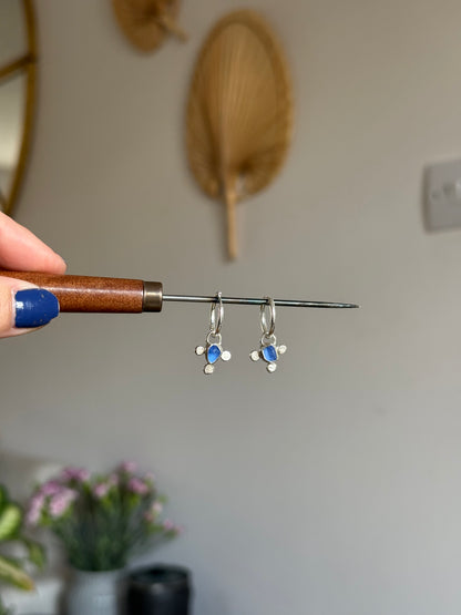 blue seaglass hoops no.2