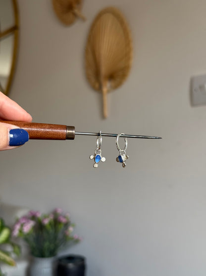 blue seaglass hoops no.2