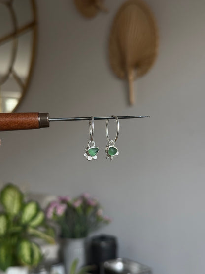 green seaglass hoops no.2