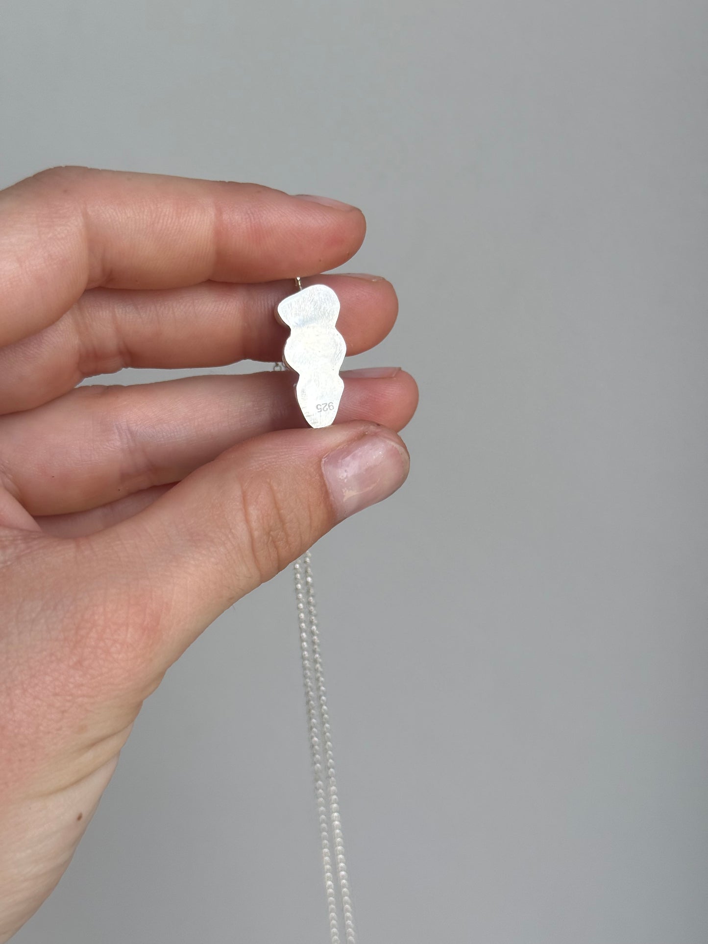 triple blue sea glass necklace