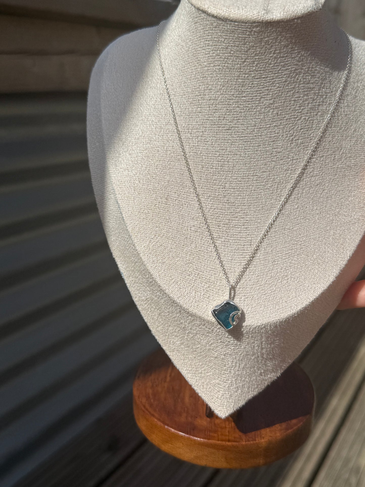 spiral sea glass necklace