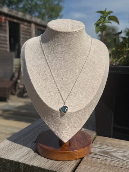 spiral sea glass necklace