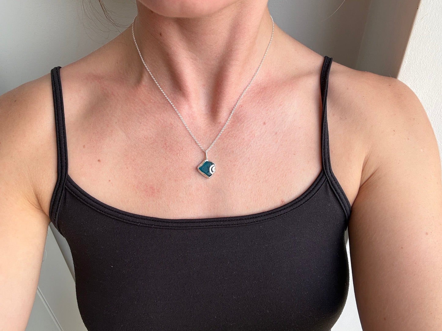 spiral sea glass necklace