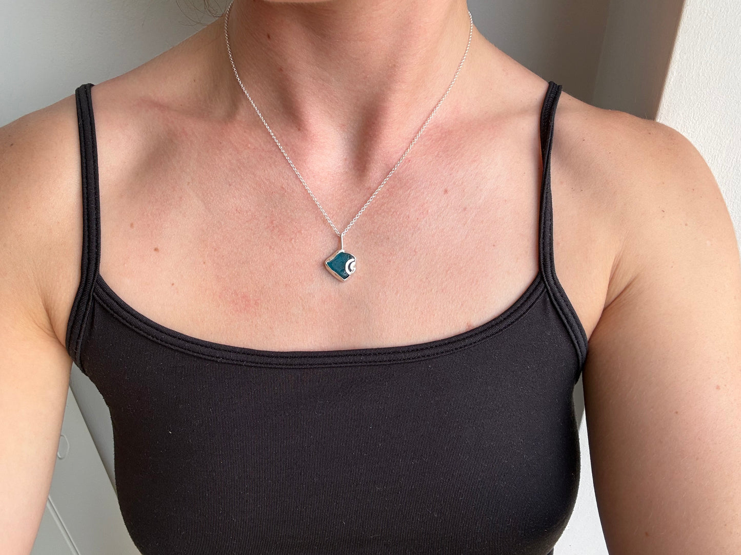spiral sea glass necklace