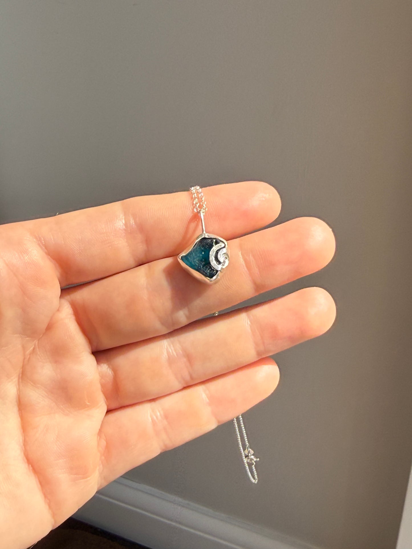 spiral sea glass necklace