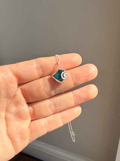 spiral sea glass necklace