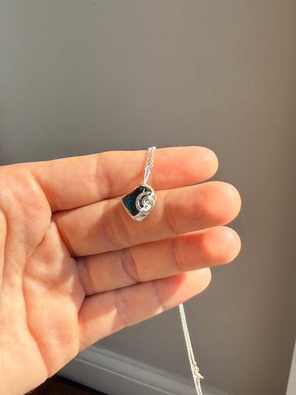 spiral sea glass necklace