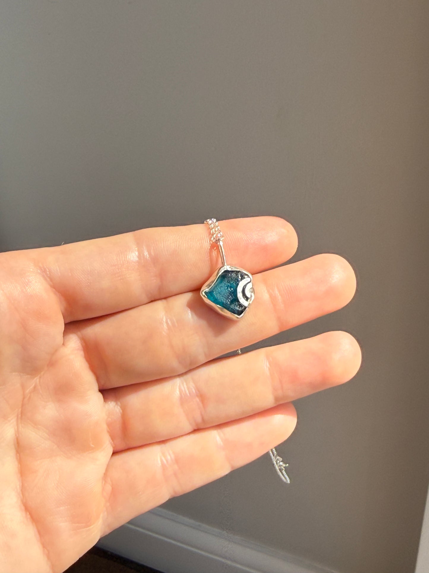 spiral sea glass necklace