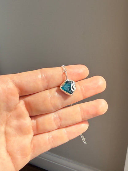 spiral sea glass necklace