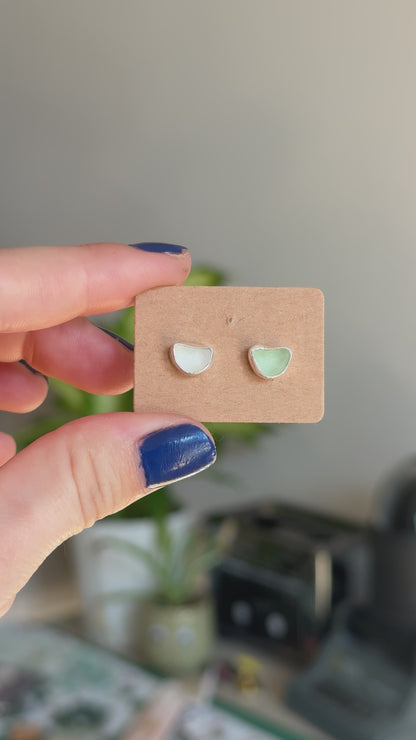 dual toned seaglass studs no.1