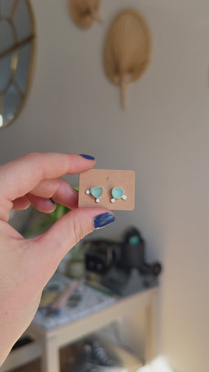dual toned seaglass studs no.2