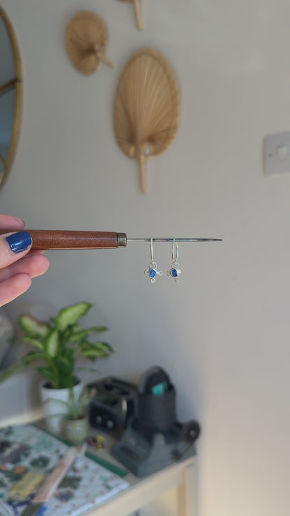 blue seaglass hoops no.2