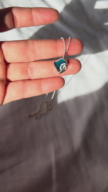 spiral sea glass necklace
