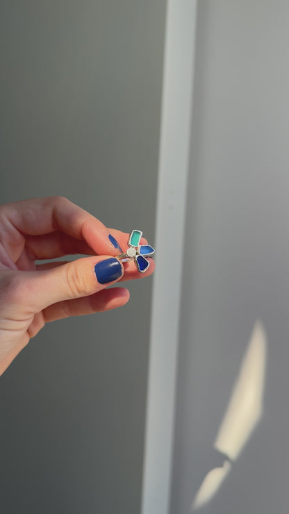 trio seaglass ring